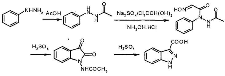 图1 吲唑-3-羧酸的合成反应式.png