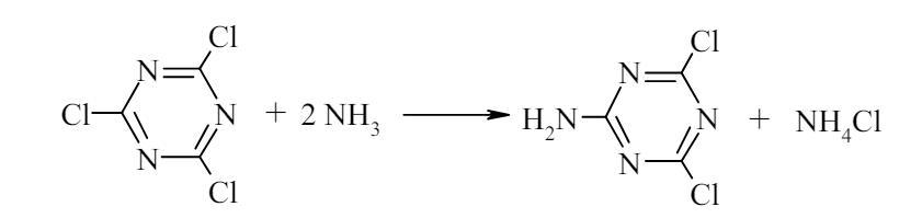 图1 2-氨基-4,6-二氯-S-三嗪的合成反应式.png