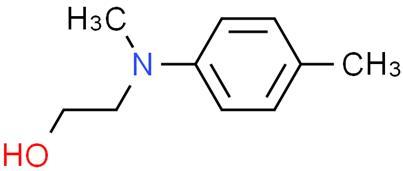 N-甲基-N-羟乙基-<span style='color:red;'>对甲苯胺</span>的化学结构式