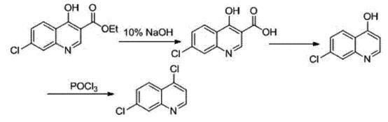图1 4，7-二氯喹啉的合成反应式.png