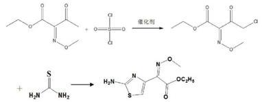 图1 氨噻肟酸的合成反应式.png