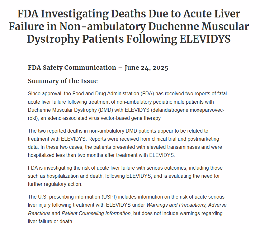 FDA Probes Sarepta's Elevidys After Second Death