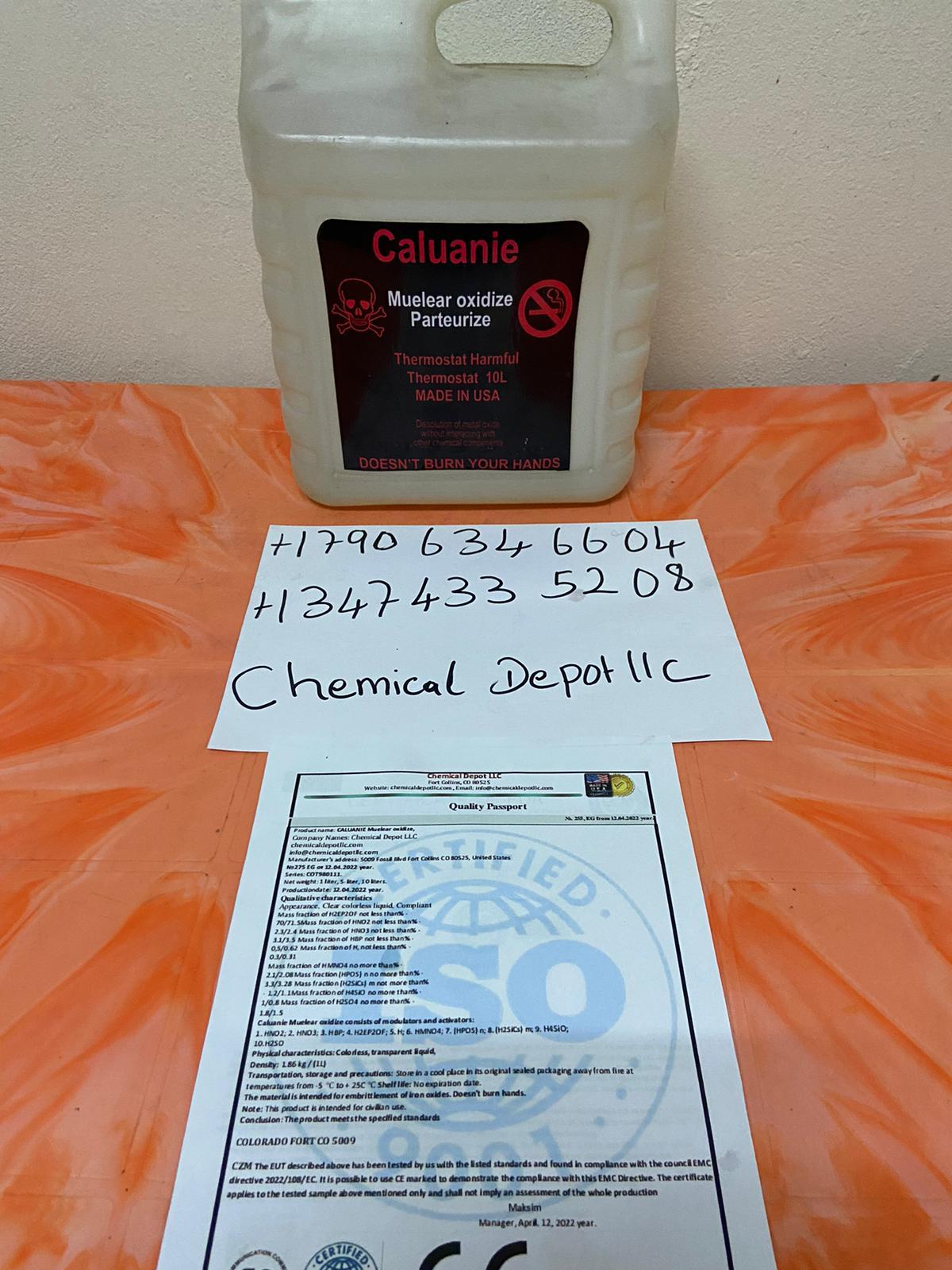 Caluanie Heavy Water 1 Liter 1.86 kg or 1 Liter 2.1 kg Purity 999 Caluanie Muelear Oxidize 1L 5L bulk packaging as from 20L and 50L United States