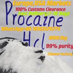 European Markets,99% Purity Novocain Hydrochloride Cas:51-05-8 Powder Safe Delivery